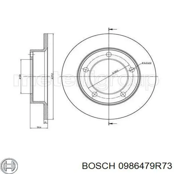 0986479R73 Bosch disco de freno delantero
