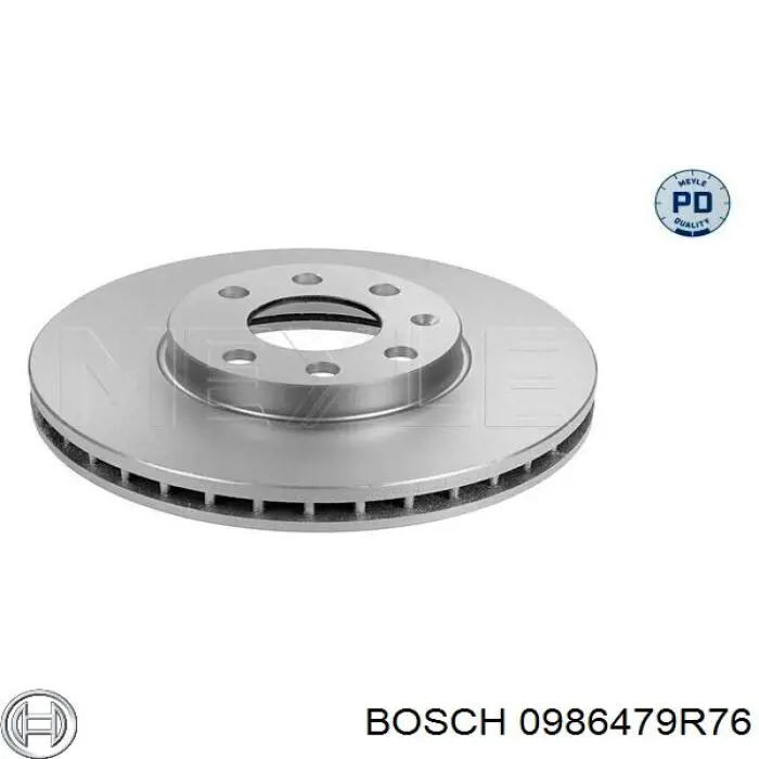 0986479R76 Bosch disco de freno delantero