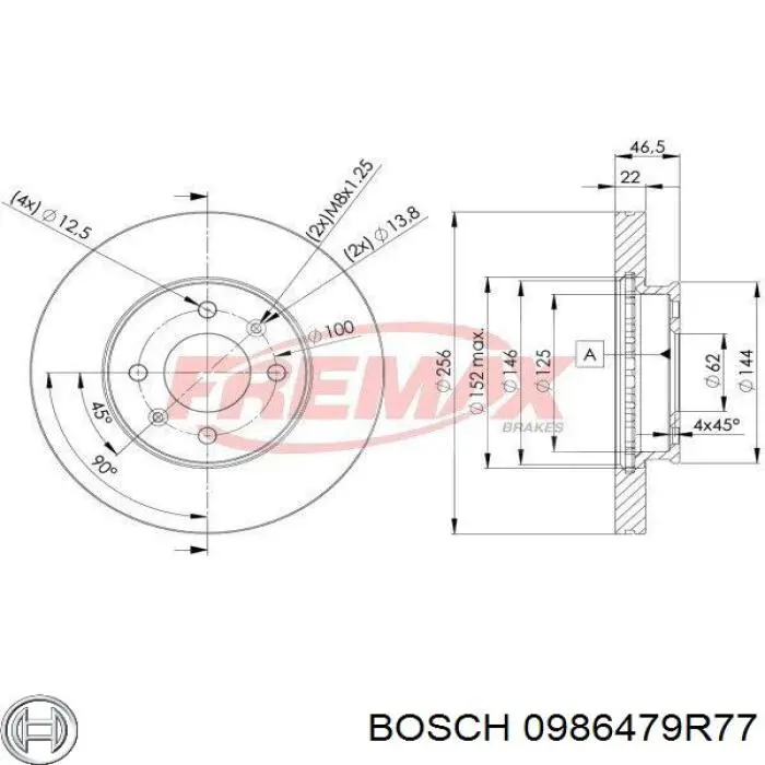 Disco de freno delantero Bosch 0986479R77