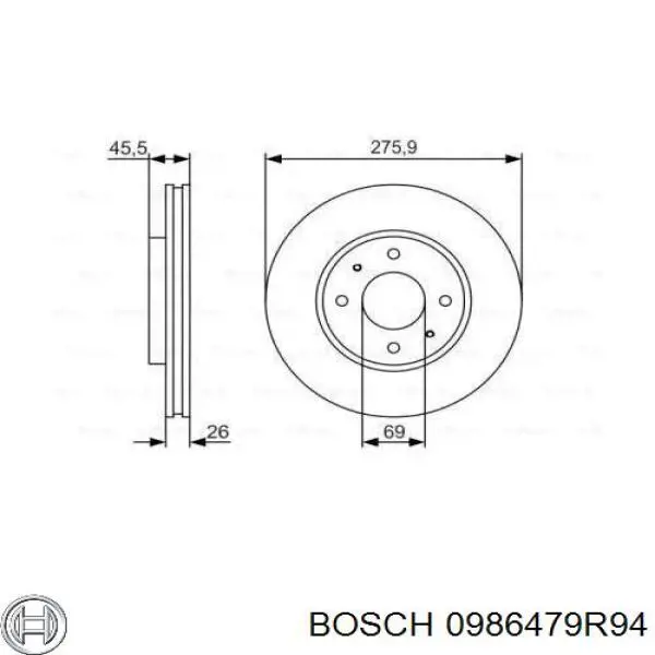 0 986 479 R94 Bosch freno de disco delantero