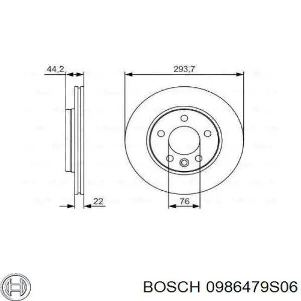 Comprar 0986479S06 Bosch Disco de freno trasero