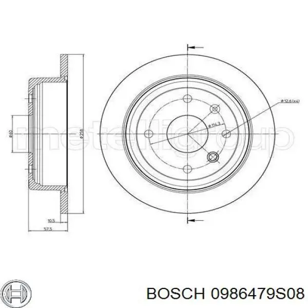 Disco de freno trasero Chevrolet Aveo 2 T250, T255