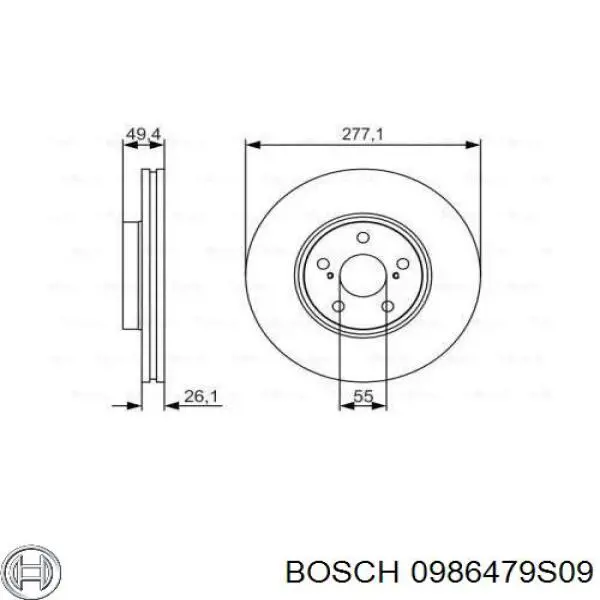 0986479S09 Bosch freno de disco delantero