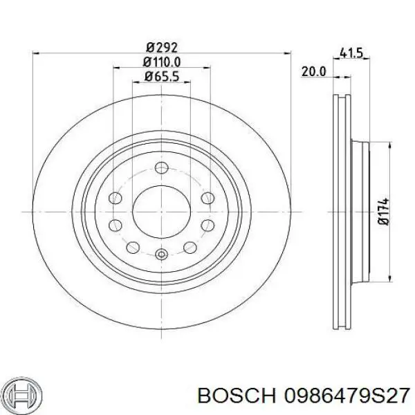 0 986 479 S27 Bosch disco de freno trasero