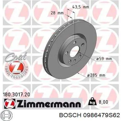 0986479S62 Bosch Discos