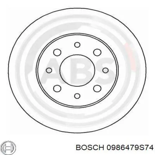 Disco de freno 0986479S74 Bosch