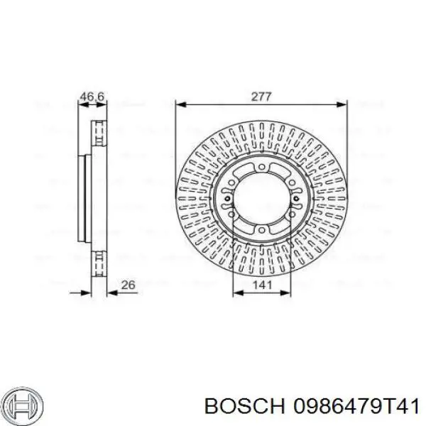 0986479T41 Bosch freno de disco delantero