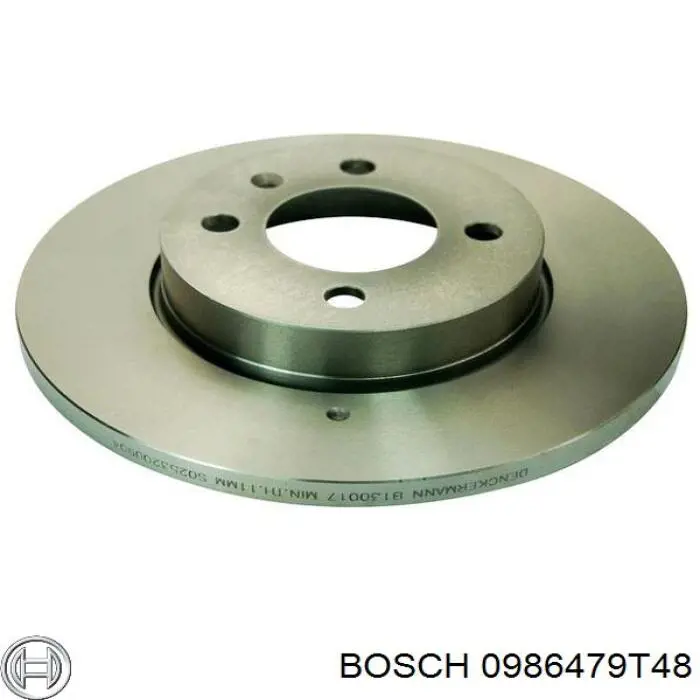 0986479T48 Bosch disco de freno delantero