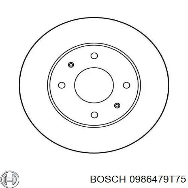 0986479T75 Bosch disco de freno delantero