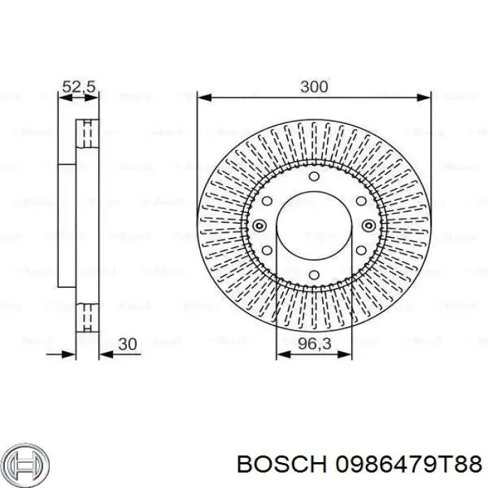 Comprar 0986479T88 Bosch Freno de disco delantero