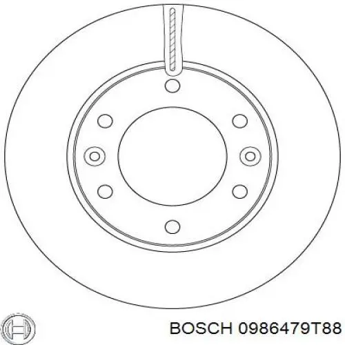 Disco de freno 0986479T88 Bosch