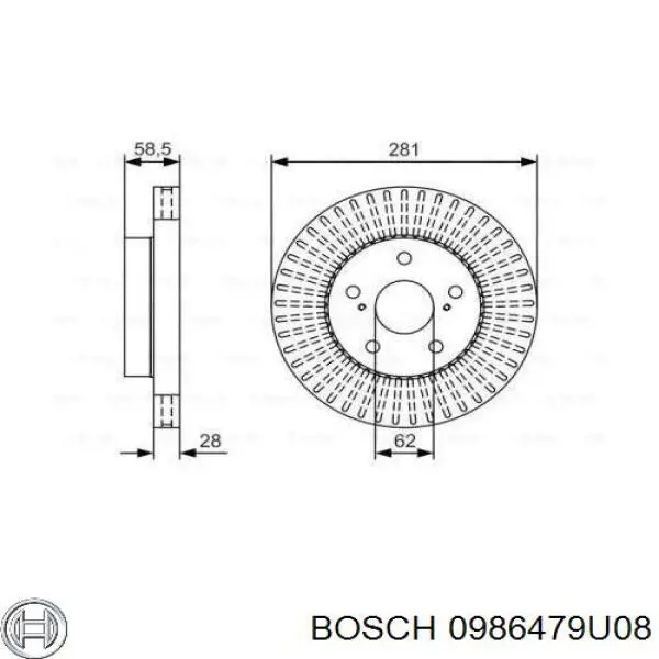 0986479U08 Bosch freno de disco delantero