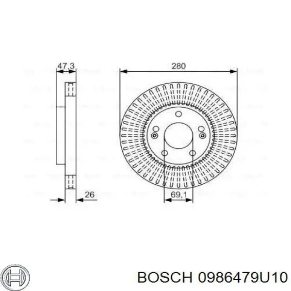 Disco de freno delantero Bosch 0986479U10