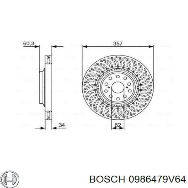 0986479V64 Bosch Discos