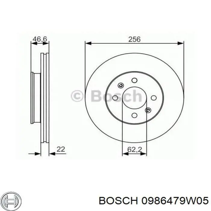 Comprar 0986479W05 Bosch Freno de disco delantero