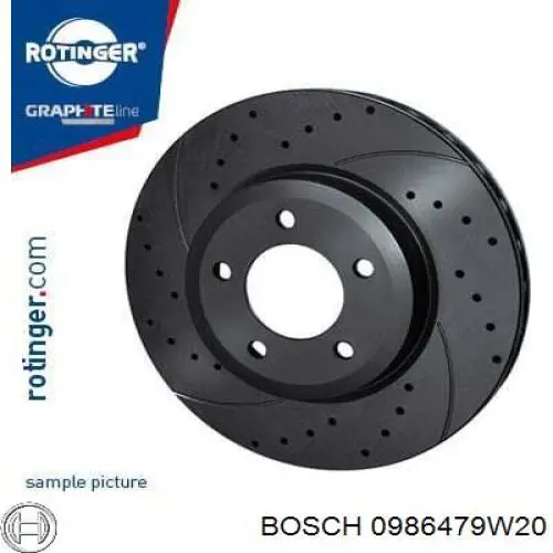 0986479W20 Bosch disco de freno delantero