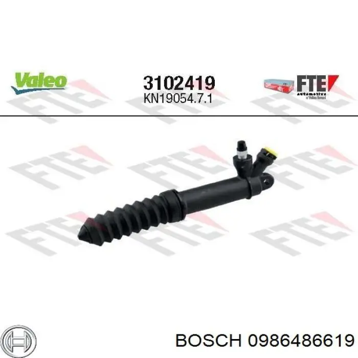 0986486619 Bosch Cilindro receptor de embrague