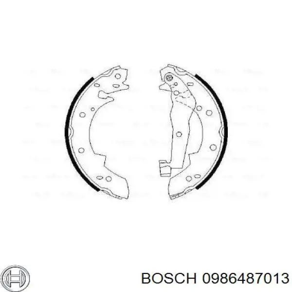 0 986 487 013 Bosch zapatas de frenos de tambor traseras