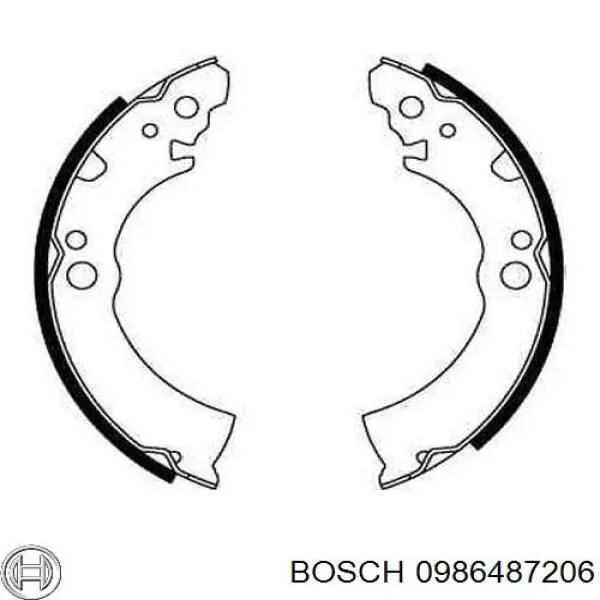 0986487206 Bosch zapatas de frenos de tambor traseras