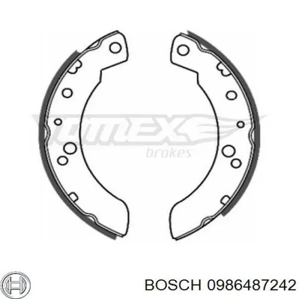 0 986 487 242 Bosch zapatas de frenos de tambor traseras