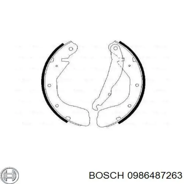 0 986 487 263 Bosch zapatas de frenos de tambor traseras