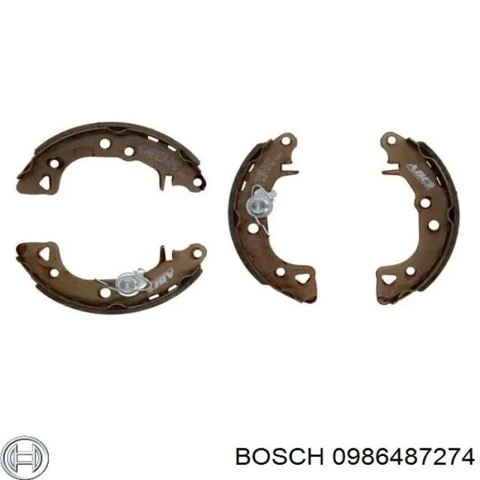 0 986 487 274 Bosch zapatas de frenos de tambor traseras