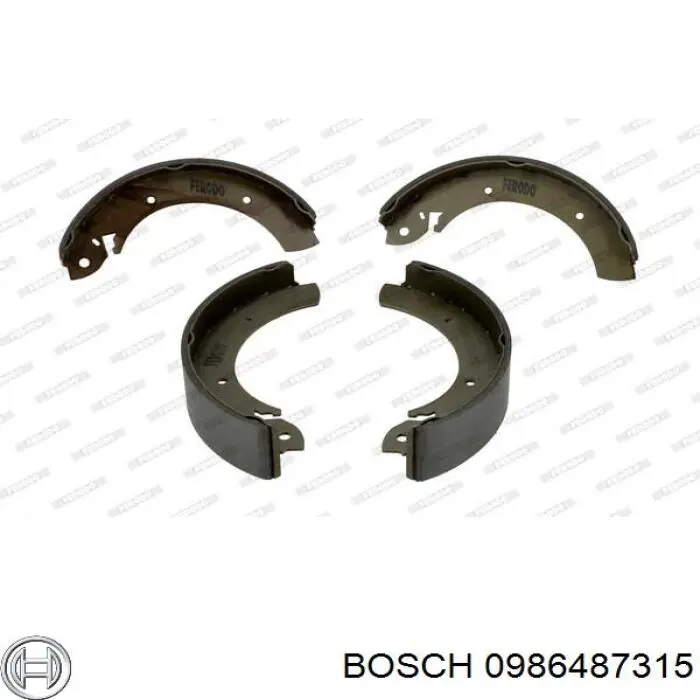 0986487315 Bosch zapatas de frenos de tambor traseras