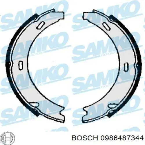 Comprar 0986487344 Bosch Juego de zapatas de frenos, freno de estacionamiento