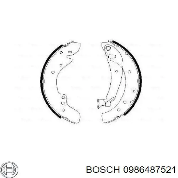 0 986 487 521 Bosch zapatas de frenos de tambor traseras