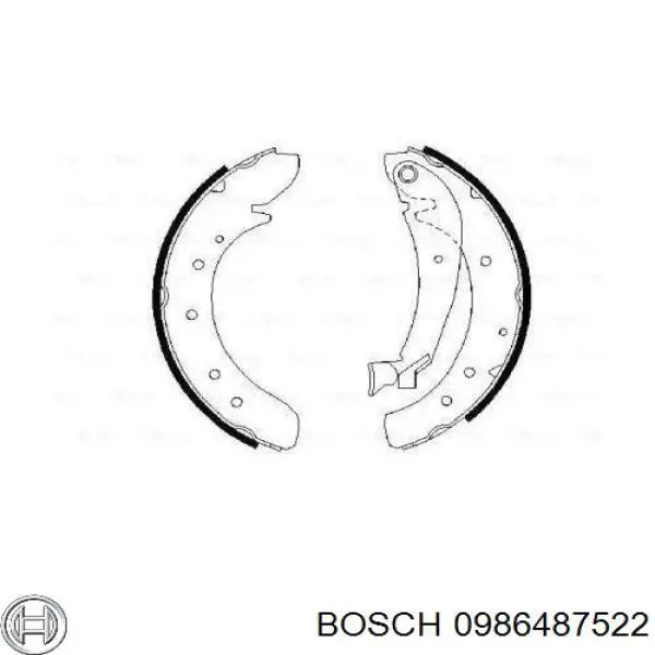 0986487522 Bosch zapatas de frenos de tambor traseras