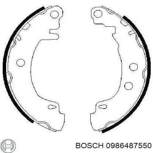 0986487550 Bosch zapatas de frenos de tambor traseras