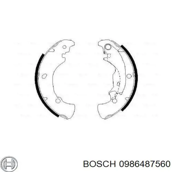 0986487560 Bosch zapatas de frenos de tambor traseras