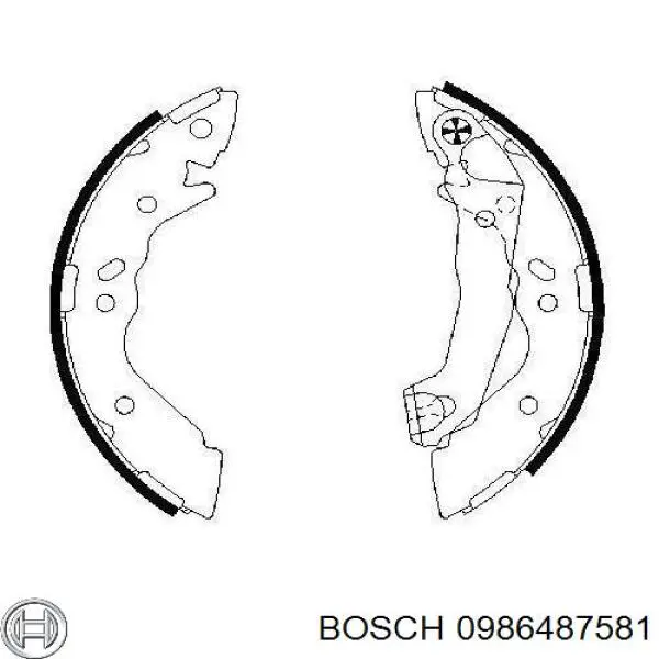 0 986 487 581 Bosch zapatas de frenos de tambor traseras