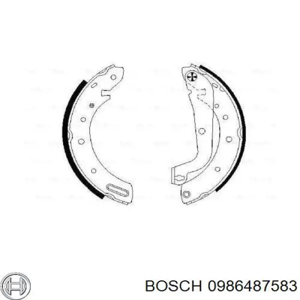 0 986 487 583 Bosch zapatas de frenos de tambor traseras