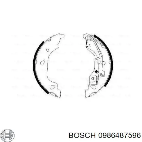 0986487596 Bosch zapatas de frenos de tambor traseras