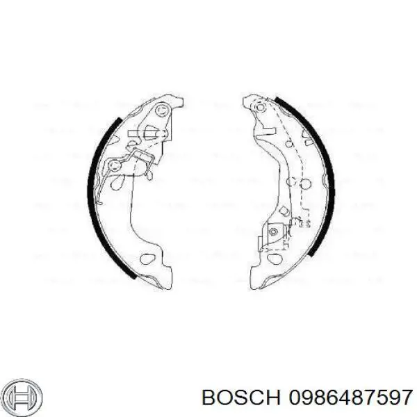 0986487597 Bosch zapatas de frenos de tambor traseras