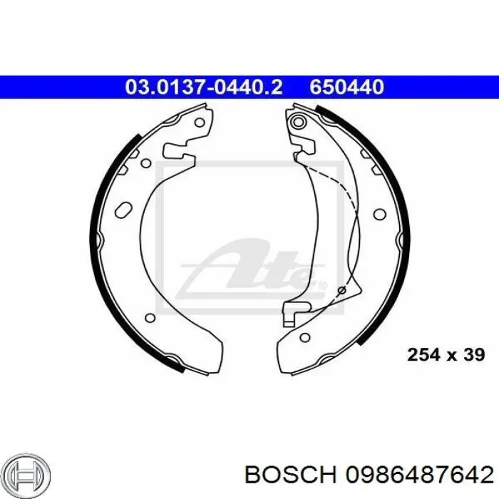 0986487642 Bosch zapatas de frenos de tambor traseras