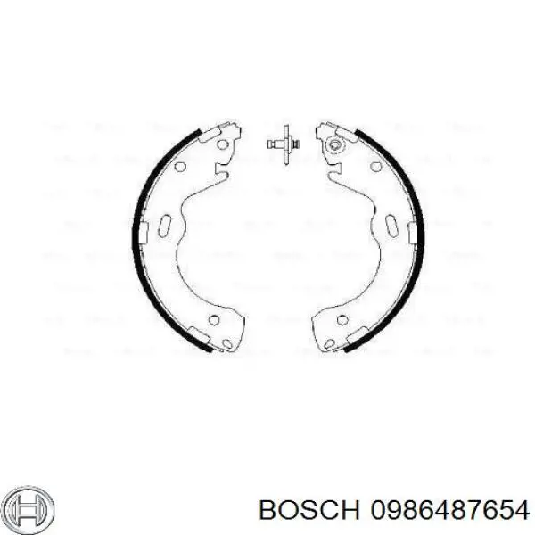 0986487654 Bosch zapatas de frenos de tambor traseras