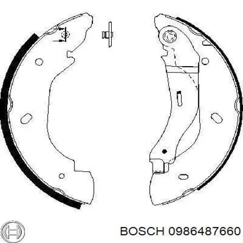 0986487660 Bosch zapatas de frenos de tambor traseras