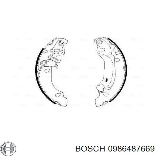 0986487669 Bosch zapatas de frenos de tambor traseras