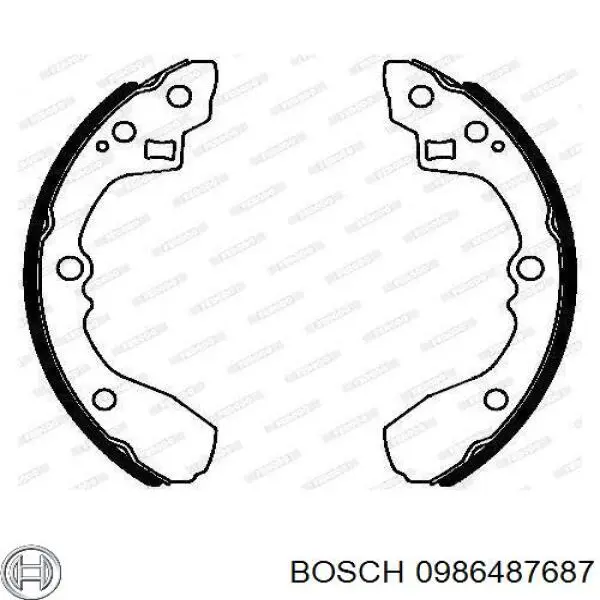 0 986 487 687 Bosch zapatas de frenos de tambor traseras