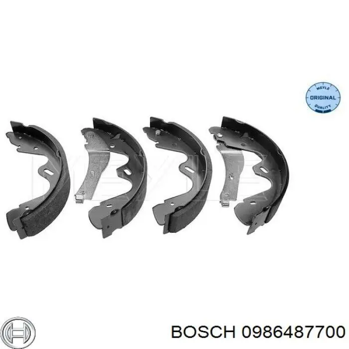 0986487700 Bosch zapatas de frenos de tambor traseras