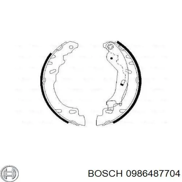 0986487704 Bosch zapatas de frenos de tambor traseras