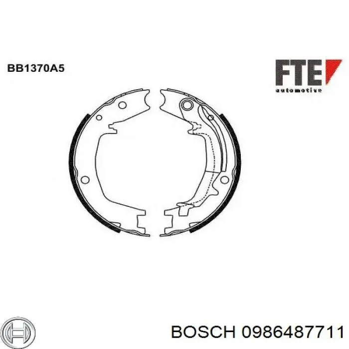 Comprar 0986487711 Bosch Juego de zapatas de frenos, freno de estacionamiento