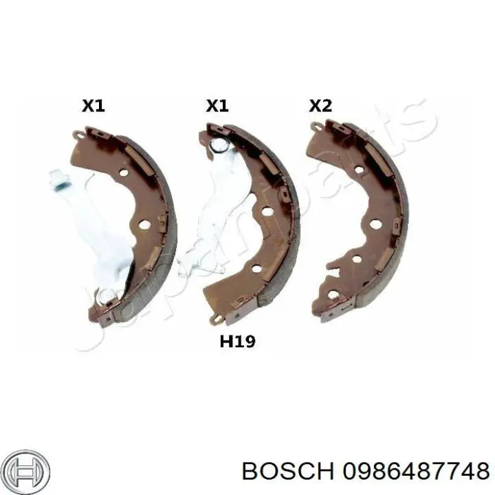 0986487748 Bosch zapatas de frenos de tambor traseras