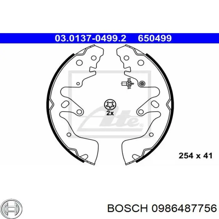 0986487756 Bosch zapatas de frenos de tambor traseras