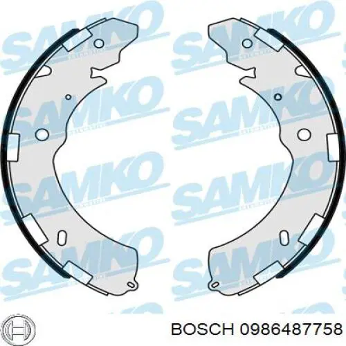 0986487758 Bosch Zapatas de freno de tambor traseras