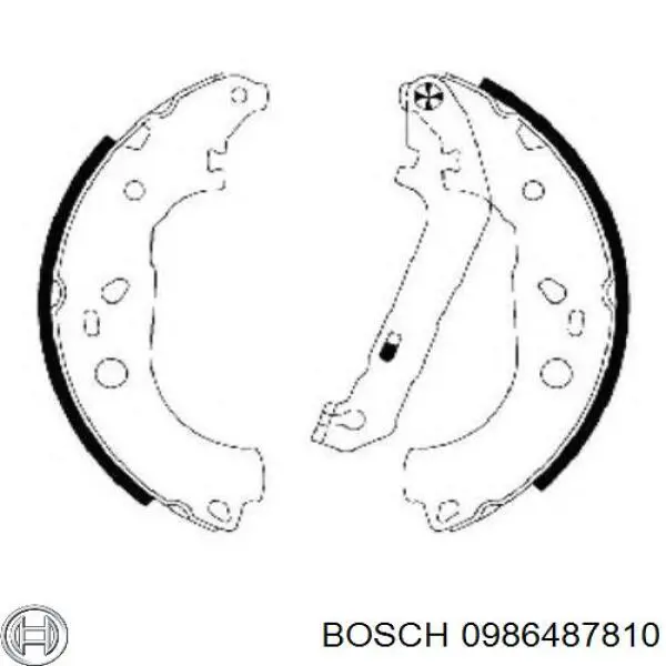 0986487810 Bosch zapatas de frenos de tambor traseras