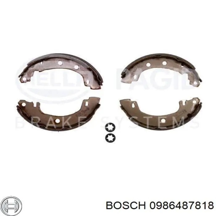 0986487818 Bosch Zapatas de freno de tambor traseras