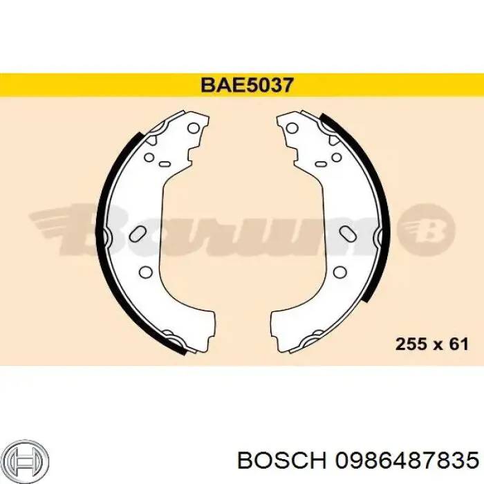 Comprar 0986487835 Bosch Zapatas de freno